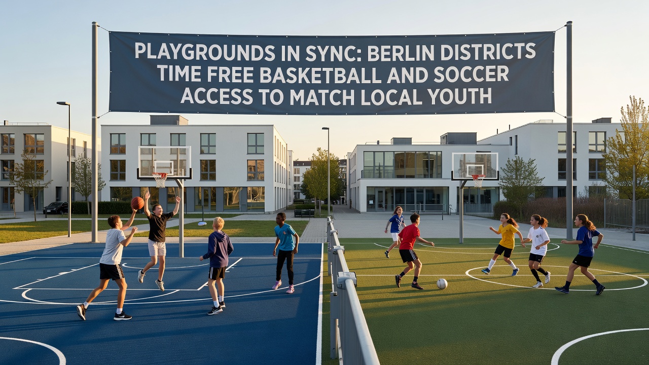 Karte mit Zeitfenstern für kostenlose Sportplätze in Berliner Bezirken