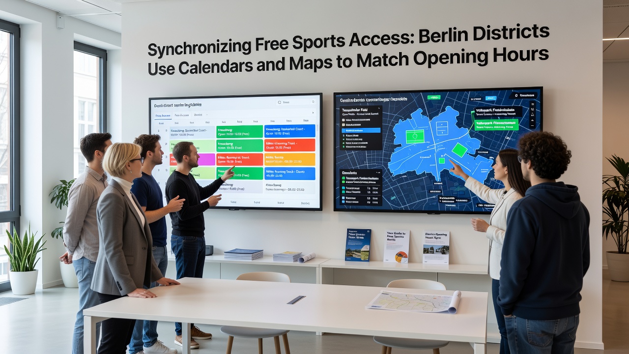 Interaktive Karte mit Synchronisation von Sportplätzen, Schulwegen und Veranstaltungen in Berlin